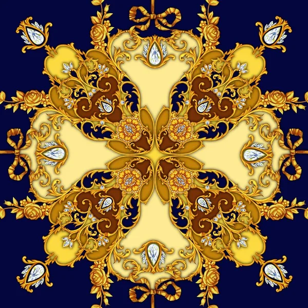 Projeto de lenço com motivo barroco — Fotografia de Stock