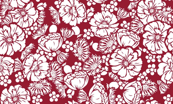 Motif sans couture avec coquelicots et bleuet. Conception de belle impression textile d'été — Image vectorielle