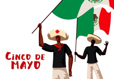 Cinco de mayo. Meksika tatil. Bayraklar grubu