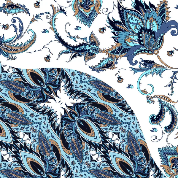 Zijden sjaal met Paisley — Stockvector