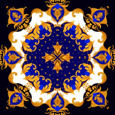 Altın parşömenler ile fular tasarımı