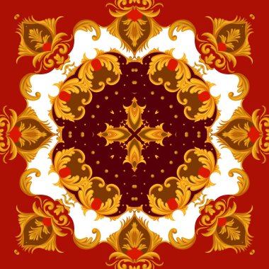 Altın parşömenler ile fular tasarımı