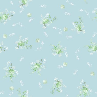 Zarif yeşillikler ve etli ile Dikişsiz desen