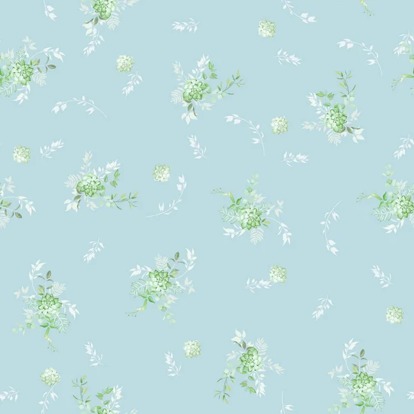 Motif Sans Couture Avec Une Végétation Élégante Succulente — Image vectorielle