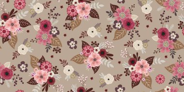 Retro tarzı yaz elbise için sevimli küçük çiçekler ile Dikişsiz desen