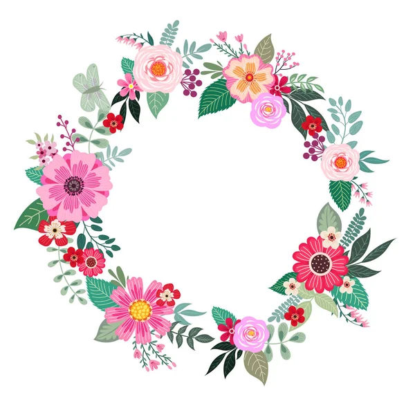 Sevimli çiçekler ile Dekoratif çelenk