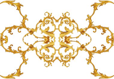 Altın parşömenli ve güllü altın arabesk