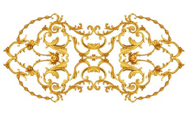 Altın parşömenli ve güllü altın arabesk
