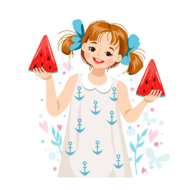 Karpuz dilimli kız.