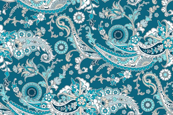 Fundo sem costura com paisley — Vetor de Stock