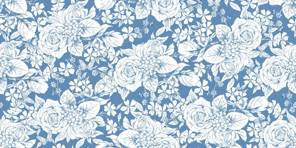 Modèle vintage floral sans couture — Image vectorielle