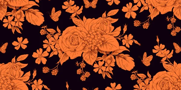 Naadloze bloemen vintage patroon — Stockvector