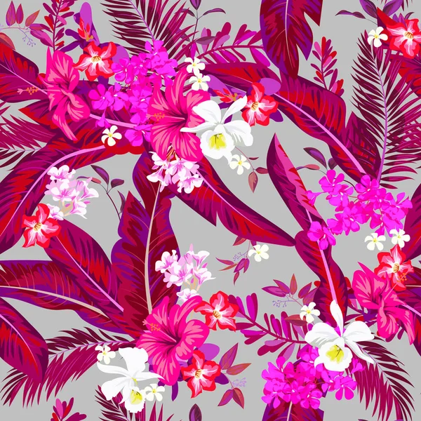 Modèle lumineux tropical sans couture pour textile — Image vectorielle