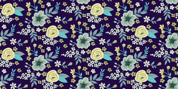 Nahtlose niedliche Frühling florale Tapete — Stockvektor