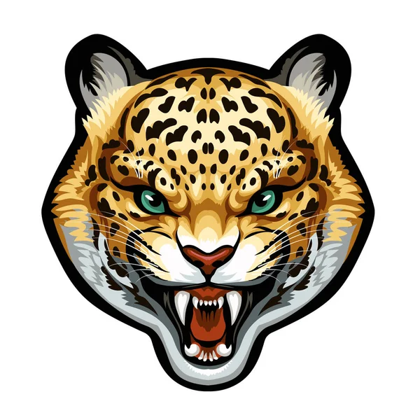 Mascot. Vector head of leopard — Stock Vector