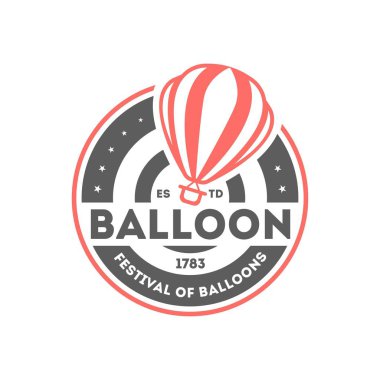 İzole balon etiket vektör çizim. Balon Festivali sembolü.