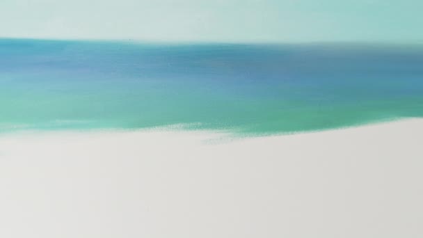 Ressam boyalar resim boş tuval üzerine yakın çekim — Stok video