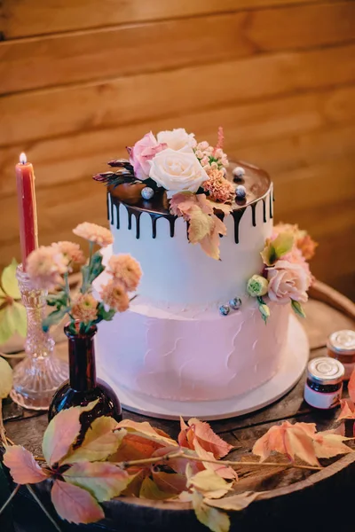 Autumn wedding cake, close-up — Stock Photo, Image