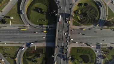 büyük trafik değişim havadan görünümü