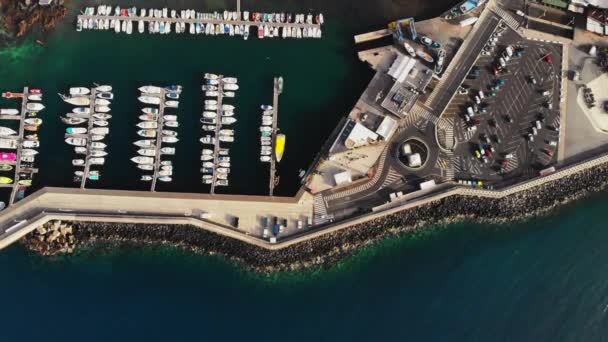 Προβλήτα της πόλης Puerto Del Carmen, αεροφωτογραφία — Αρχείο Βίντεο
