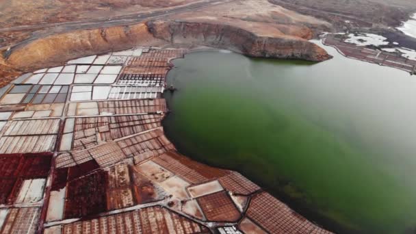 Salinas, Salinas De Janubio Lanzarote Panning — Vídeo de stock