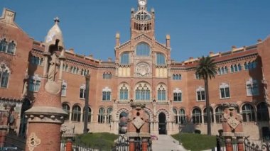 Barselona, Ispanya-19 Şubat 2019: kentin tarihi kesiminde antik Saray