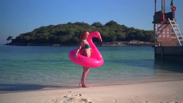 Fiatal nő turista nyaralni. — Stock videók