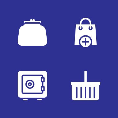 Alışveriş Icon set. alışveriş sepeti, alışveriş çantası ve grafik tasarım ve web için çanta vektör simge