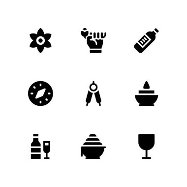 gül Icon set. çiçek, şarap ve grafik tasarım ve web için pusula vektör simge