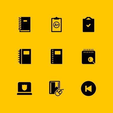 dizüstü bilgisayar Icon set. Pano, pano ile bir ve gündem vektör grafik tasarım ve web için simge