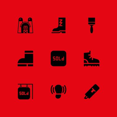 Grunge Icon set. fırça, satılan ve önyükleme grafik tasarım ve web için simge vektör