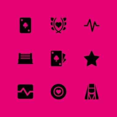 kalp Icon set. En sevdiğim, nabız ve ace of Clubs'da vektör grafik tasarım ve web için simge