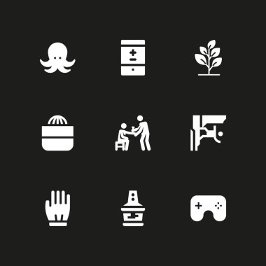 simge seti ver. grafik tasarım ve web için sıkacağı, tırmanma ve eldiven vektör simge