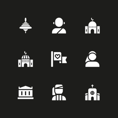 din Icon set. İsrail, Tibet ve grafik tasarım ve web için cami vektör simge