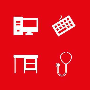 monitör simgesini Masaüstü, bilgisayar klavye ve bilgisayar vektör simgeler web ve grafik tasarım için ayarla