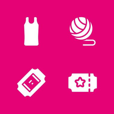 4 futbol simge kümesi ile topu, gömlek spor ve vektör çizim grafik tasarım ve web için bilet