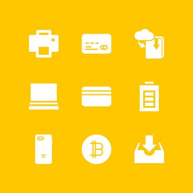 Elektronik simgesi yazıcıya, pil ayarlamak ve download ebook vektör simgeler web ve grafik tasarım için