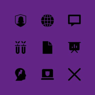 Ağ Icon set. Güvenlik, sunum ve grafik tasarım ve web için bilim vektör simge