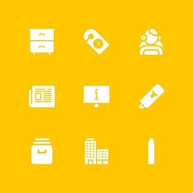 Office simge seti. grafik tasarım ve web için simge vektör vurgulayıcı, kapı tokmağı ve insanlar