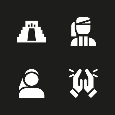 din Icon set. İsrail, dua ve grafik tasarım ve web için Ermeni vektör simge