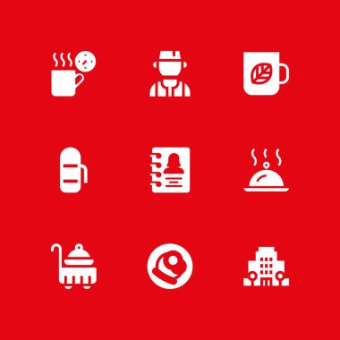 kahve Icon set. gündemi, kahve fincanı ve termo grafik tasarım ve web için simge vektör