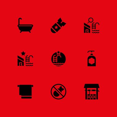 Spa Icon set. grafik tasarım ve web için banyo, iyi ve losyon vektör simge