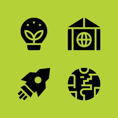 gezegen Icon set. Seyyare yerküre ile başlatma ve ekoloji vektör grafik tasarım ve web için simgeleri