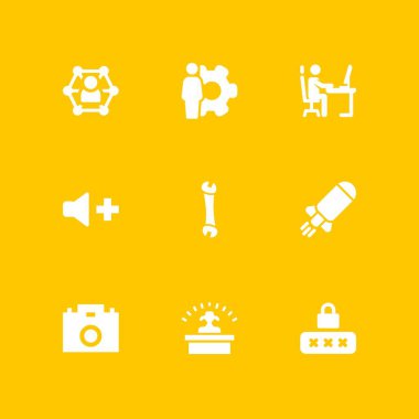 teknoloji Icon set. ayarlar, anahtar ve grafik tasarım ve web için işyeri vektör simge