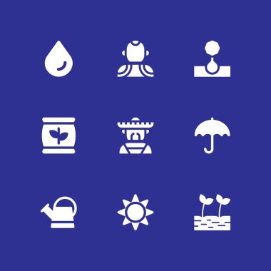 bahar Icon set. ağaç, Güneş ve grafik tasarım ve web için hawaiian vektör simge