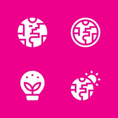 Dünya Icons set. Dünya gezegeni, ekoloji ve küresel ısınma ve diğer grafik tasarım ve web için simgeler vektör