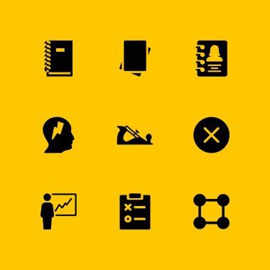 kitap simgesi seti. gündemi, defter ve çarpma grafik tasarım ve web için vektör simge