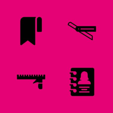 kitap simgesi seti. grafik tasarım ve web için yer işareti, kural ve gündem vektör simgesi