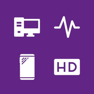 kalp atışı, bilgisayar ve hd vektör simgeler web ve grafik tasarım için ayarlamak monitör simgesini