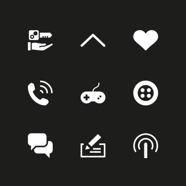 Icon set düğmesine basın. gibi işaret ve gamepad vektör grafik tasarım ve web için simge